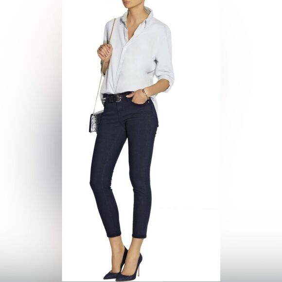 Frame Denim Deep Blue Dive Le Skinny de Jeanne Jeans Size 27 - Picture 1 of 11